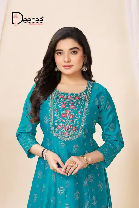 Aarzoo By Deecee Godwal Foil Printed Flared Anarkali Kurtis Exporters In India